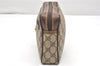 Authentic GUCCI Vintage Clutch Hand Bag Purse GG PVC Leather Brown Junk 3968K