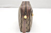 Authentic GUCCI Vintage Clutch Hand Bag Purse GG PVC Leather Brown Junk 3968K