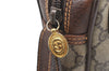 Authentic GUCCI Vintage Clutch Hand Bag Purse GG PVC Leather Brown Junk 3968K