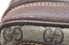 Authentic GUCCI Vintage Clutch Hand Bag Purse GG PVC Leather Brown Junk 3968K