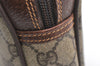 Authentic GUCCI Vintage Clutch Hand Bag Purse GG PVC Leather Brown Junk 3968K