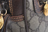 Authentic GUCCI Vintage Clutch Hand Bag Purse GG PVC Leather Brown Junk 3968K