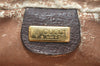 Authentic GUCCI Vintage Clutch Hand Bag Purse GG PVC Leather Brown Junk 3968K