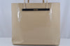 Authentic GUCCI Vintage Shoulder Tote Bag Enamel Beige Junk 3969J