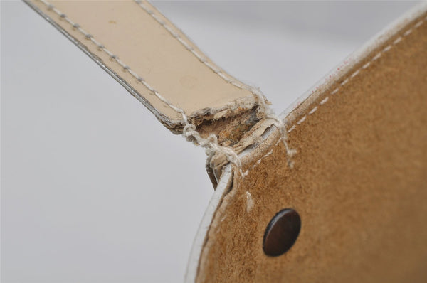 Authentic GUCCI Vintage Shoulder Tote Bag Enamel Beige Junk 3969J