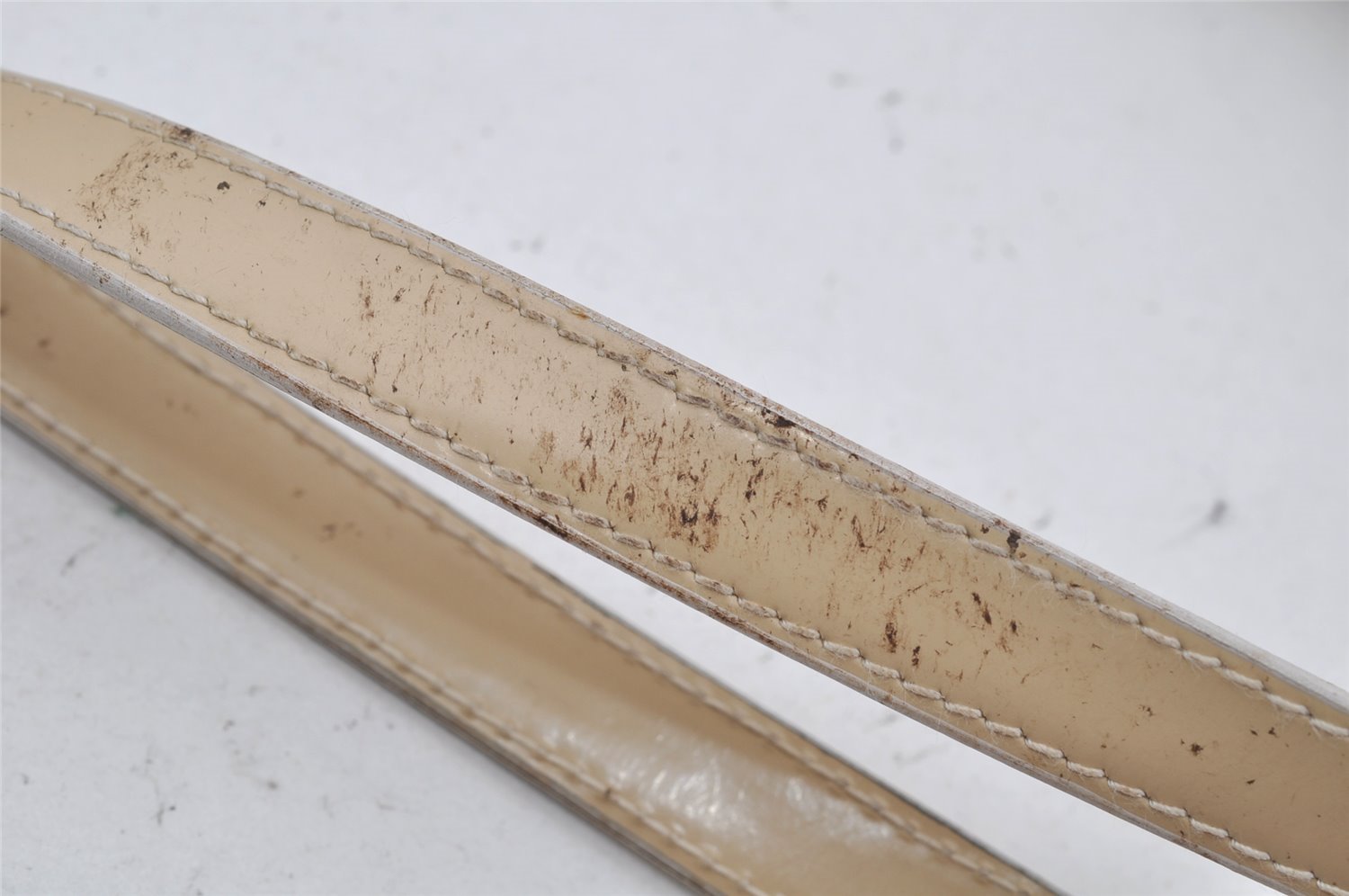 Authentic GUCCI Vintage Shoulder Tote Bag Enamel Beige Junk 3969J