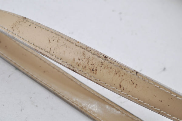 Authentic GUCCI Vintage Shoulder Tote Bag Enamel Beige Junk 3969J