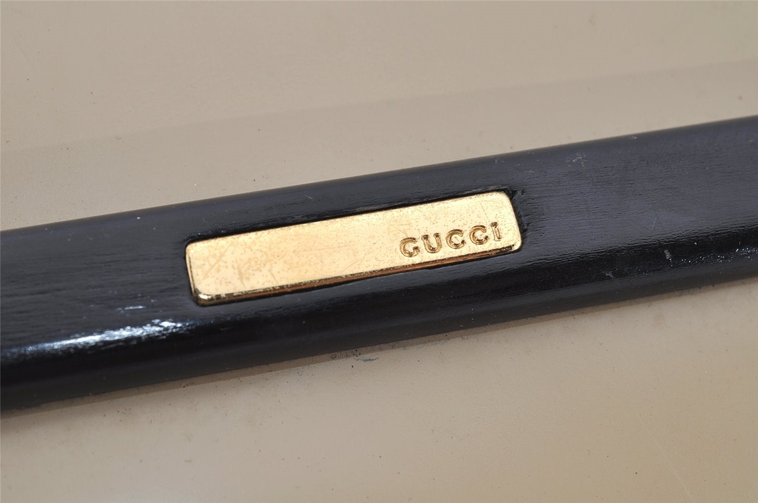 Authentic GUCCI Vintage Shoulder Tote Bag Enamel Beige Junk 3969J