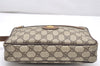 Authentic GUCCI Vintage Clutch Hand Bag Purse GG PVC Leather Brown 3969K