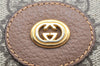 Authentic GUCCI Vintage Clutch Hand Bag Purse GG PVC Leather Brown 3969K