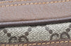 Authentic GUCCI Vintage Clutch Hand Bag Purse GG PVC Leather Brown 3969K