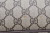 Authentic GUCCI Vintage Clutch Hand Bag Purse GG PVC Leather Brown 3969K