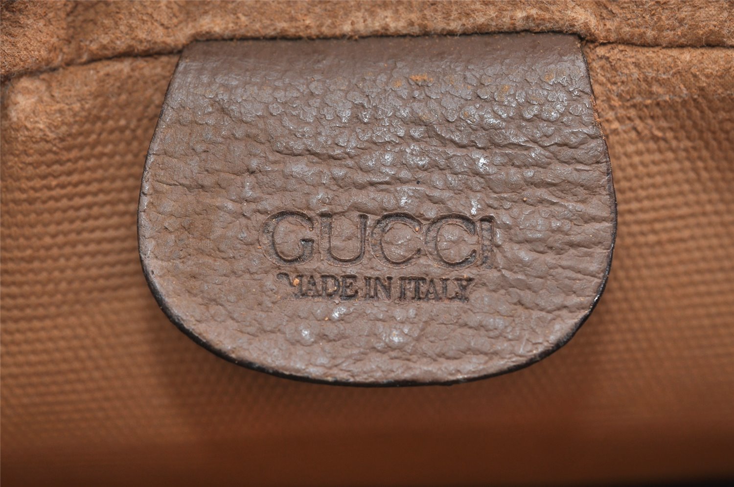 Authentic GUCCI Vintage Clutch Hand Bag Purse GG PVC Leather Brown 3969K
