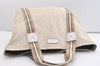 Authentic GUCCI Vintage Shoulder Tote Bag GG Canvas Leather 189669 White 3970J
