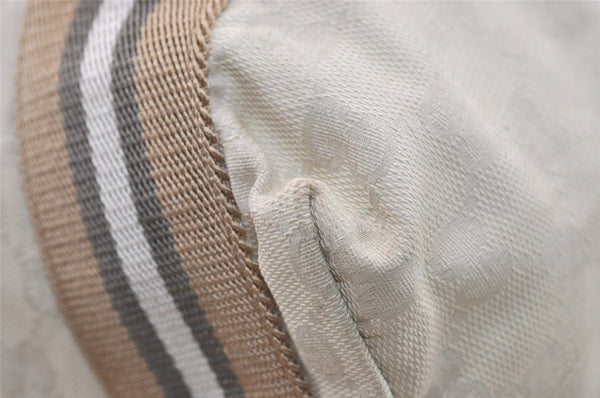 Authentic GUCCI Vintage Shoulder Tote Bag GG Canvas Leather 189669 White 3970J