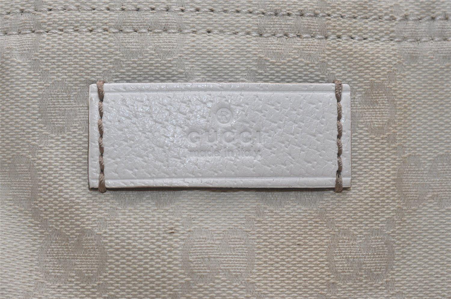 Authentic GUCCI Vintage Shoulder Tote Bag GG Canvas Leather 189669 White 3970J