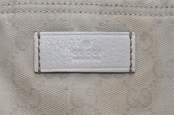 Authentic GUCCI Vintage Shoulder Tote Bag GG Canvas Leather 189669 White 3970J