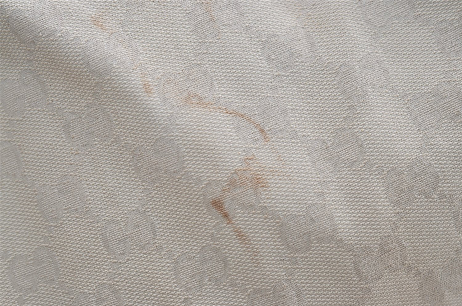 Authentic GUCCI Vintage Shoulder Tote Bag GG Canvas Leather 189669 White 3970J