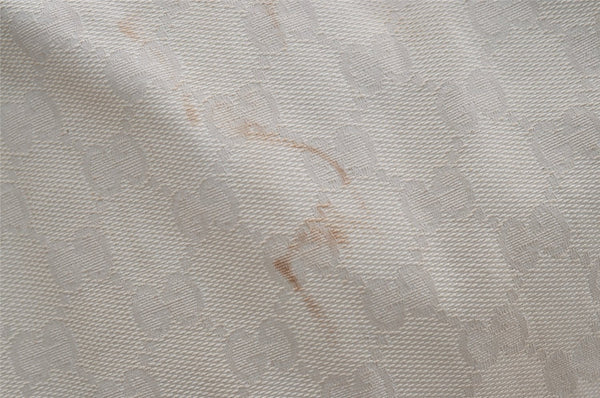 Authentic GUCCI Vintage Shoulder Tote Bag GG Canvas Leather 189669 White 3970J