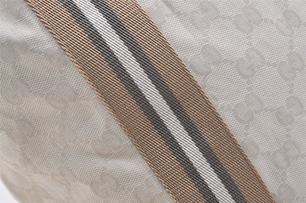 Authentic GUCCI Vintage Shoulder Tote Bag GG Canvas Leather 189669 White 3970J