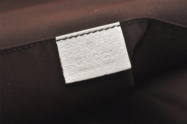 Authentic GUCCI Vintage Shoulder Tote Bag GG Canvas Leather 189669 White 3970J