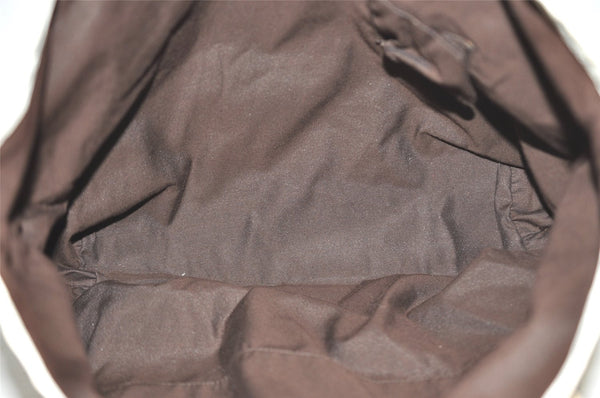 Authentic GUCCI Vintage Shoulder Tote Bag GG Canvas Leather 189669 White 3970J