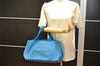 Authentic PRADA Canapa M Canvas Tote Hand Bag Blue 3970K