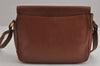 Authentic Burberrys Vintage Leather Shoulder Cross Body Bag Purse Brown 3971J