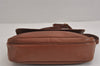 Authentic Burberrys Vintage Leather Shoulder Cross Body Bag Purse Brown 3971J