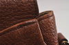 Authentic Burberrys Vintage Leather Shoulder Cross Body Bag Purse Brown 3971J