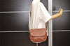 Authentic Burberrys Vintage Leather Shoulder Cross Body Bag Purse Brown 3971J