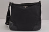 Authentic PRADA Nylon Tessuto Leather Shoulder Cross Body Bag Black Junk 3972J