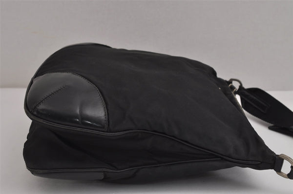 Authentic PRADA Nylon Tessuto Leather Shoulder Cross Body Bag Black Junk 3972J