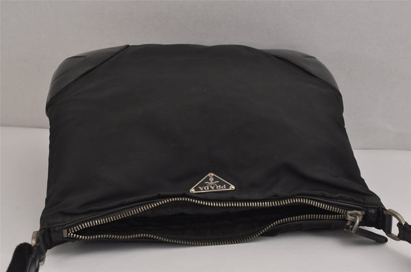 Authentic PRADA Nylon Tessuto Leather Shoulder Cross Body Bag Black Junk 3972J