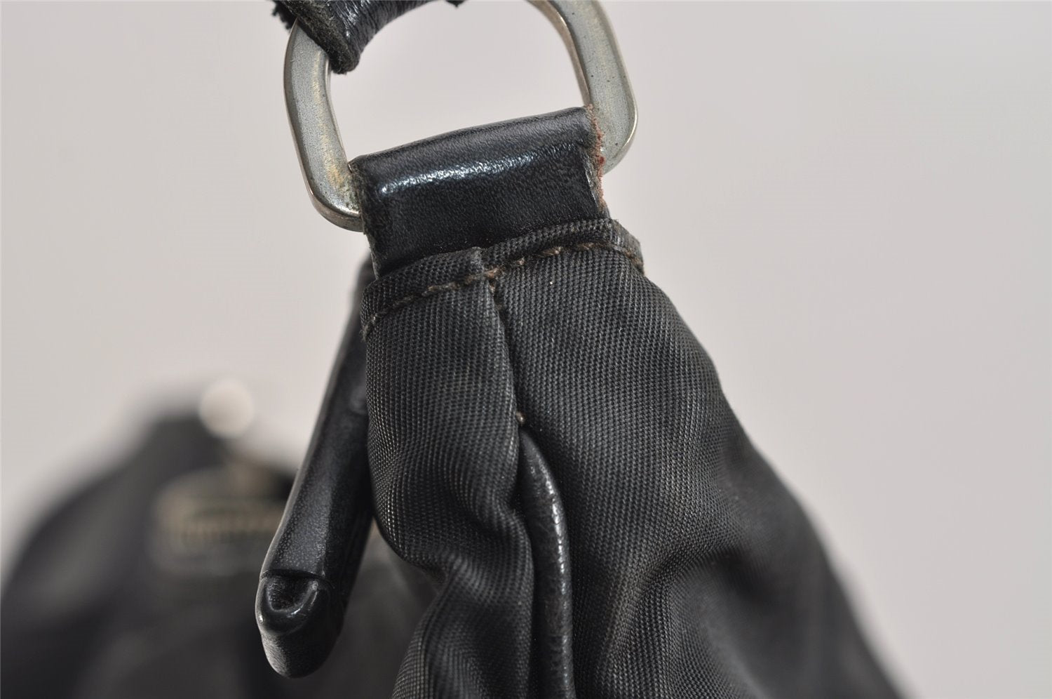 Authentic PRADA Nylon Tessuto Leather Shoulder Cross Body Bag Black Junk 3972J