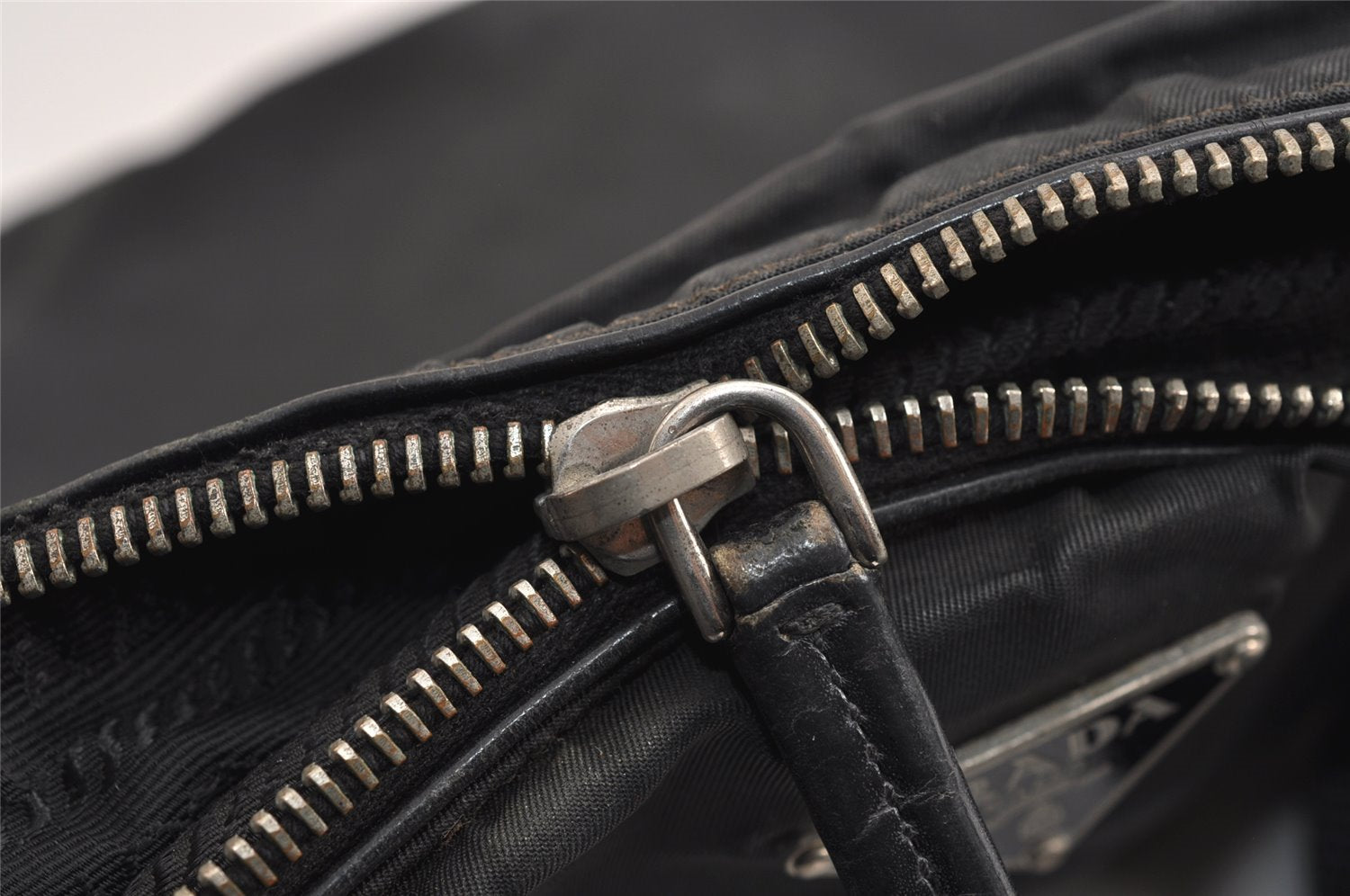 Authentic PRADA Nylon Tessuto Leather Shoulder Cross Body Bag Black Junk 3972J