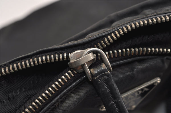 Authentic PRADA Nylon Tessuto Leather Shoulder Cross Body Bag Black Junk 3972J