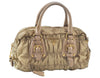 Authentic PRADA Tessuto Gaufre Nylon Leather 2Way Shoulder Hand Bag Beige 3973J