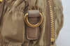 Authentic PRADA Tessuto Gaufre Nylon Leather 2Way Shoulder Hand Bag Beige 3973J