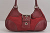 Authentic PRADA Vintage Nylon Tessuto Leather Shoulder Hand Bag Red 3974J