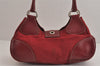 Authentic PRADA Vintage Nylon Tessuto Leather Shoulder Hand Bag Red 3974J