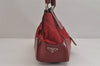 Authentic PRADA Vintage Nylon Tessuto Leather Shoulder Hand Bag Red 3974J