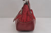 Authentic PRADA Vintage Nylon Tessuto Leather Shoulder Hand Bag Red 3974J