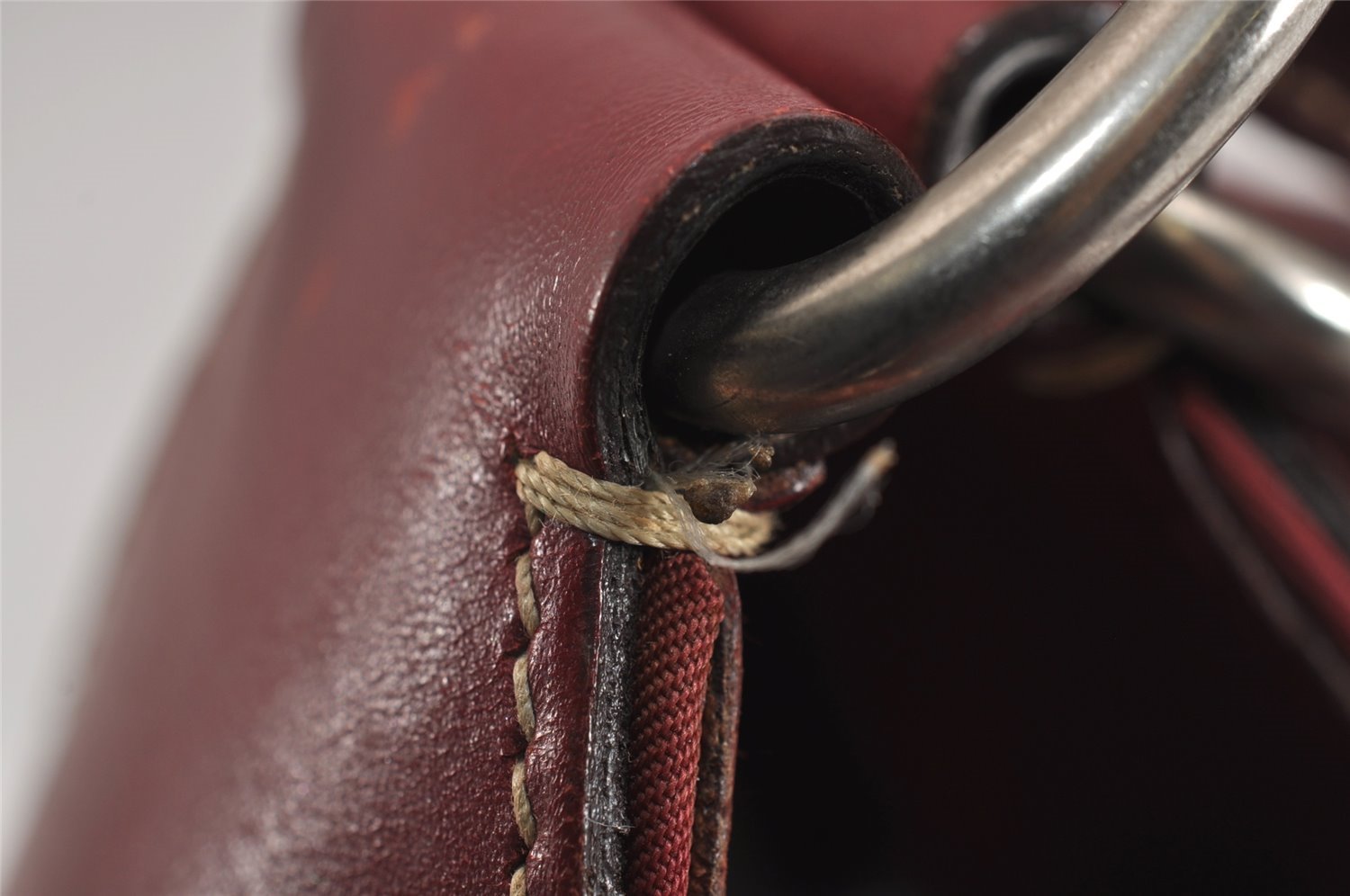 Authentic PRADA Vintage Nylon Tessuto Leather Shoulder Hand Bag Red 3974J