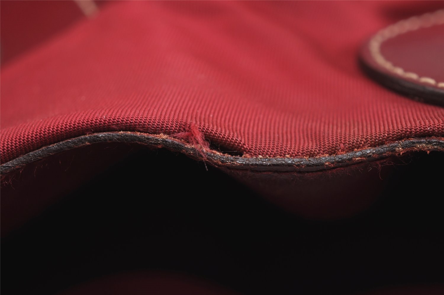 Authentic PRADA Vintage Nylon Tessuto Leather Shoulder Hand Bag Red 3974J