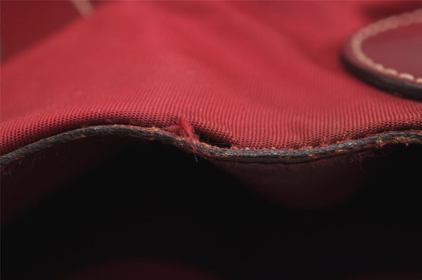 Authentic PRADA Vintage Nylon Tessuto Leather Shoulder Hand Bag Red 3974J