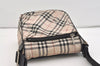 Authentic BURBERRY BLUE LABEL Check Shoulder Cross Bag Nylon Leather Beige 3975J