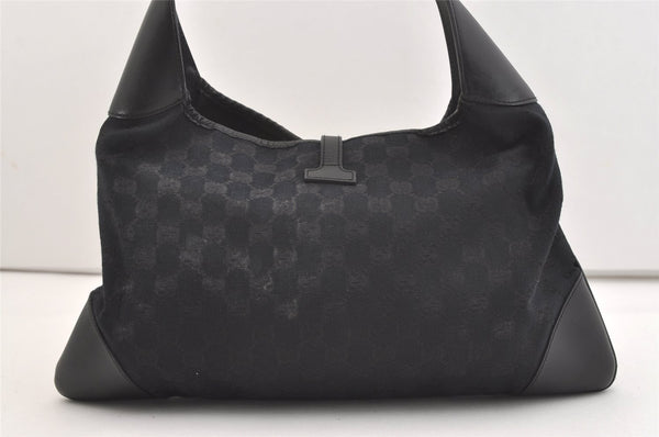 Authentic GUCCI Kandinsky Shoulder Bag GG Canvas Leather 0014075 Black 3976J