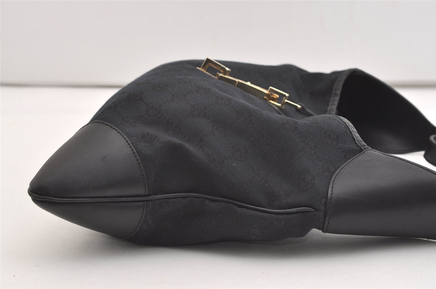 Authentic GUCCI Kandinsky Shoulder Bag GG Canvas Leather 0014075 Black 3976J