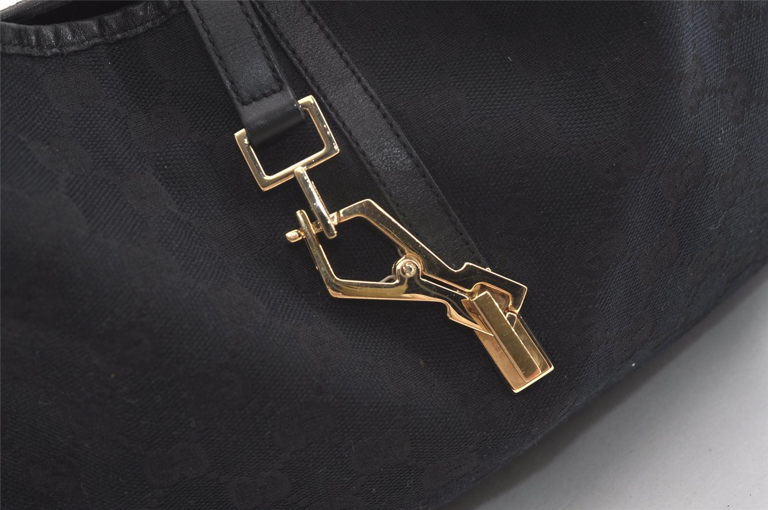 Authentic GUCCI Kandinsky Shoulder Bag GG Canvas Leather 0014075 Black 3976J